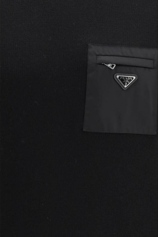 Prada Schwarzer Sweatshirt aus Fleece-Wolle by Prada