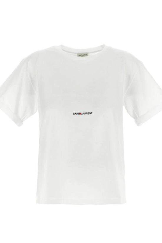 Saint Laurent Weißes Baumwoll-T-Shirt by Saint Laurent