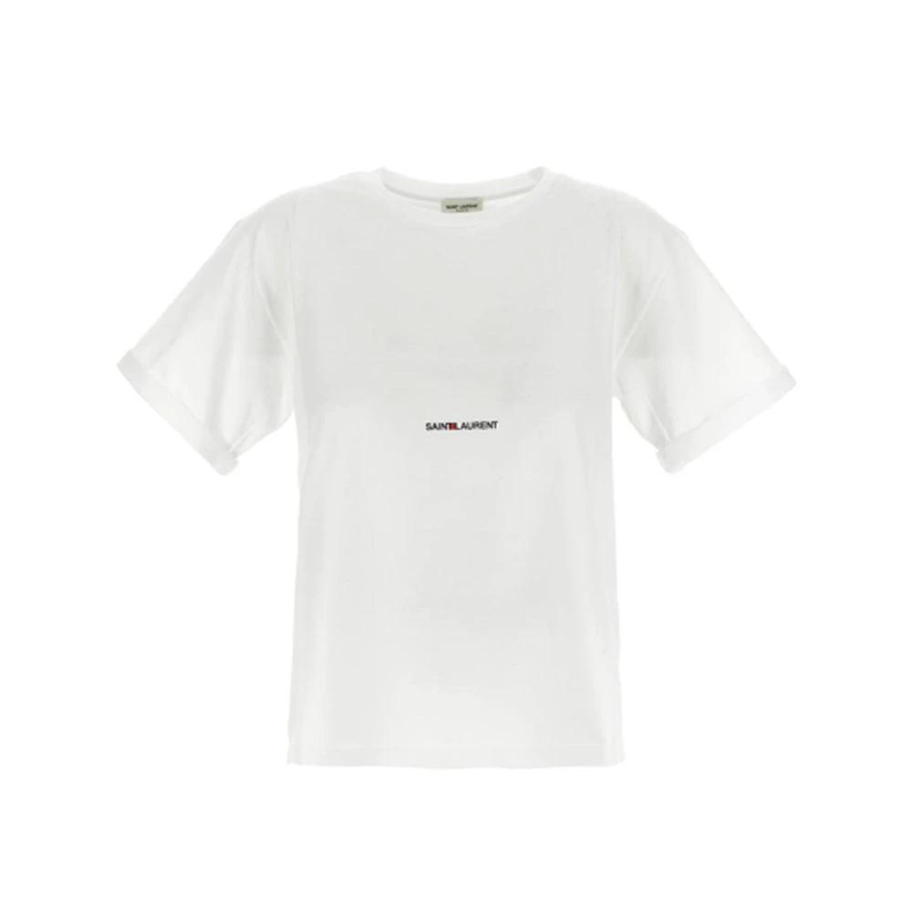 Saint Laurent Weißes Baumwoll-T-Shirt by Saint Laurent