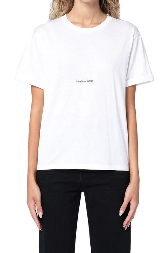 Saint Laurent Weißes Baumwoll-T-Shirt by Saint Laurent