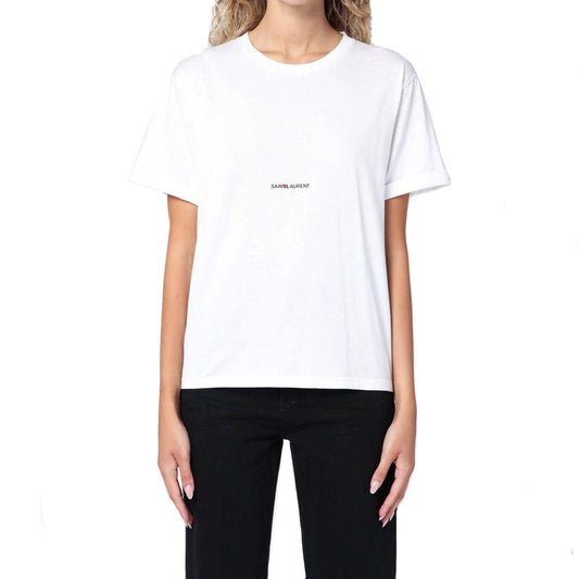 Saint Laurent Weißes Baumwoll-T-Shirt by Saint Laurent