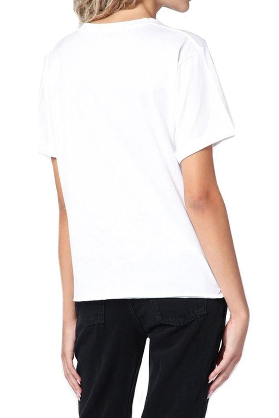 Saint Laurent Weißes Baumwoll-T-Shirt by Saint Laurent
