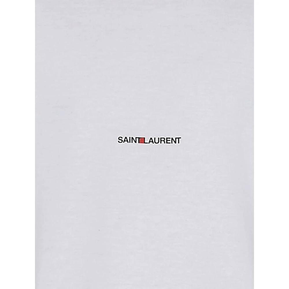 Saint Laurent Weißes Baumwoll-T-Shirt by Saint Laurent