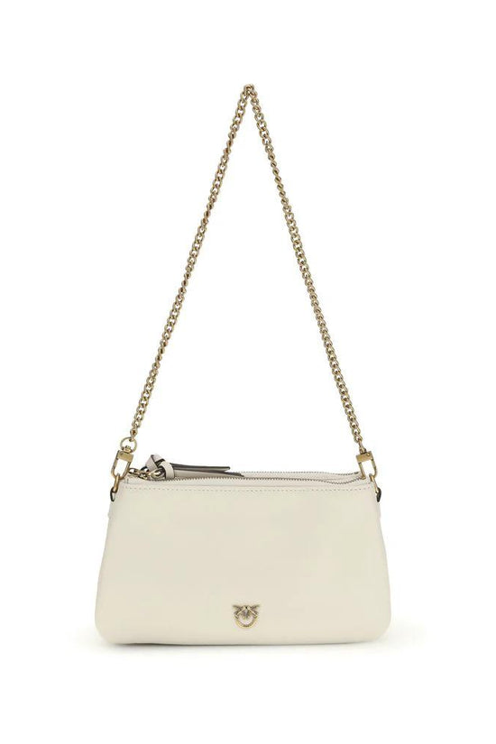 PINKO Beige Calf Leather Bos Taurus Schultertasche by PINKO