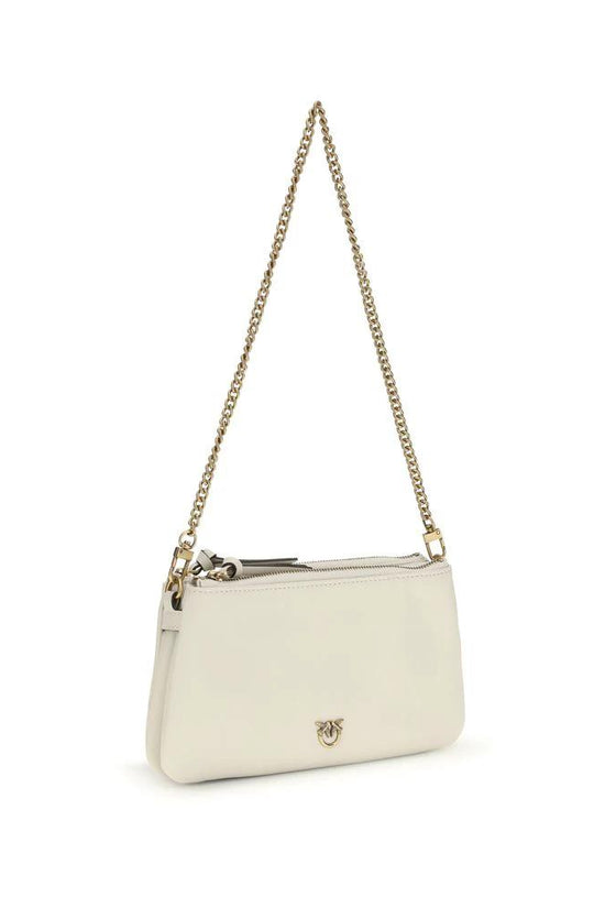 PINKO Beige Calf Leather Bos Taurus Schultertasche by PINKO