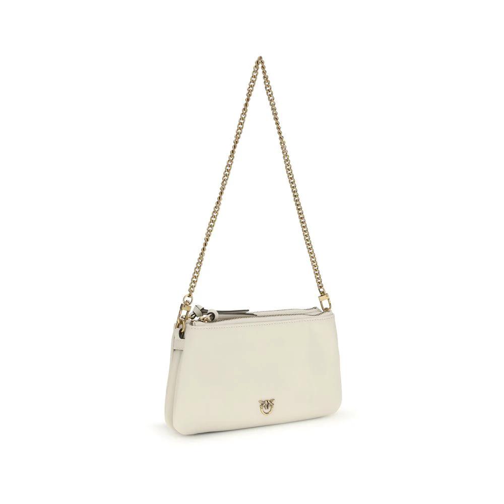PINKO Beige Calf Leather Bos Taurus Schultertasche by PINKO