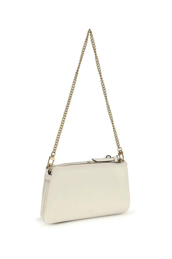 PINKO Beige Calf Leather Bos Taurus Schultertasche by PINKO