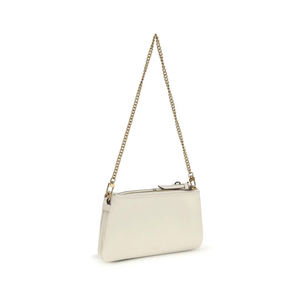 PINKO Beige Calf Leather Bos Taurus Schultertasche by PINKO