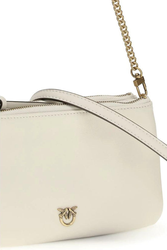 PINKO Beige Calf Leather Bos Taurus Schultertasche by PINKO