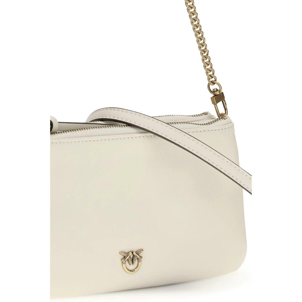 PINKO Beige Calf Leather Bos Taurus Schultertasche by PINKO