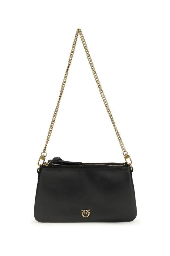 PINKO Schwarze Kalbsleder Bos Taurus Schultertasche by PINKO