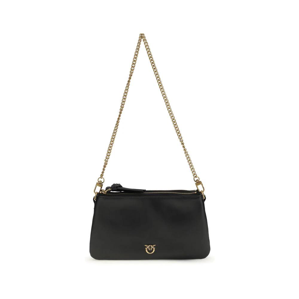 PINKO Schwarze Kalbsleder Bos Taurus Schultertasche by PINKO