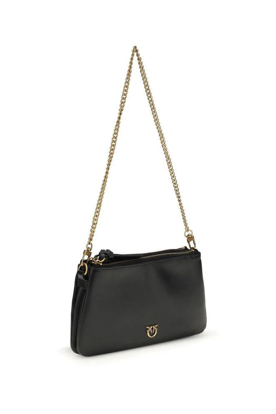 PINKO Schwarze Kalbsleder Bos Taurus Schultertasche by PINKO