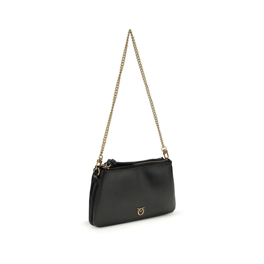 PINKO Schwarze Kalbsleder Bos Taurus Schultertasche by PINKO