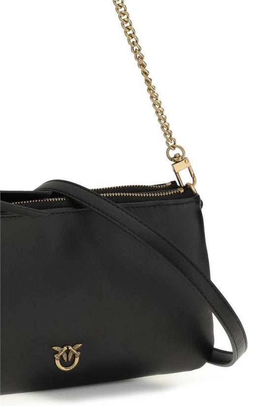 PINKO Schwarze Kalbsleder Bos Taurus Schultertasche by PINKO