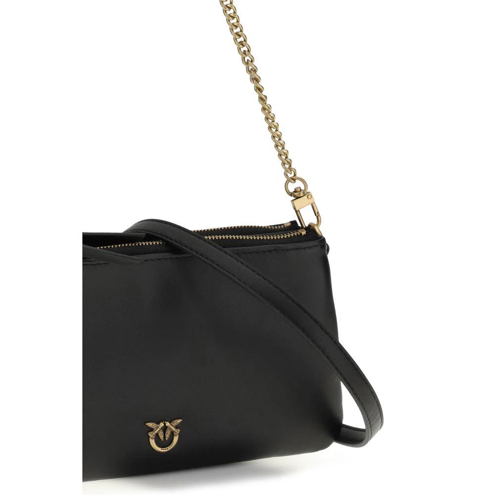 PINKO Schwarze Kalbsleder Bos Taurus Schultertasche by PINKO