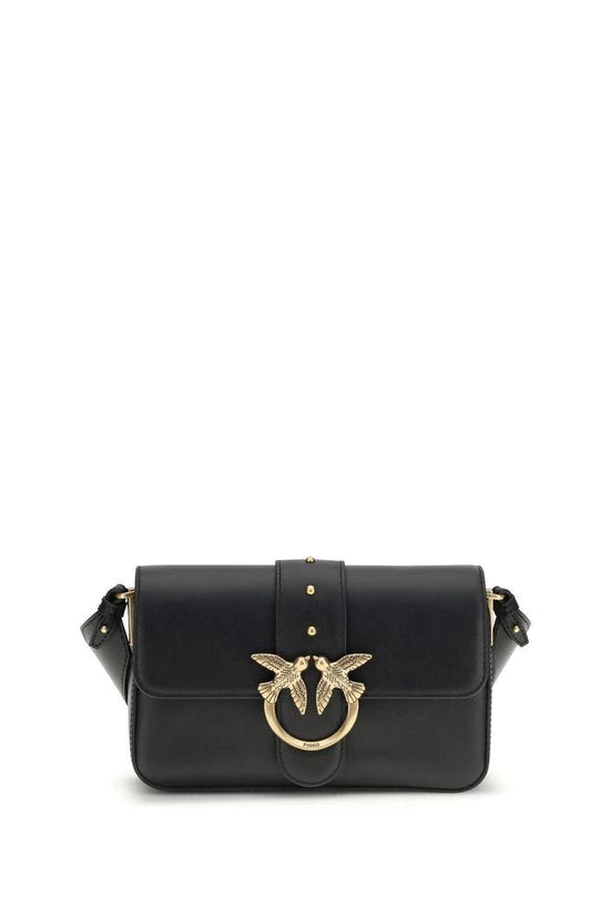 PINKO Schwarze Kalbsleder Bos Taurus Schultertasche by PINKO