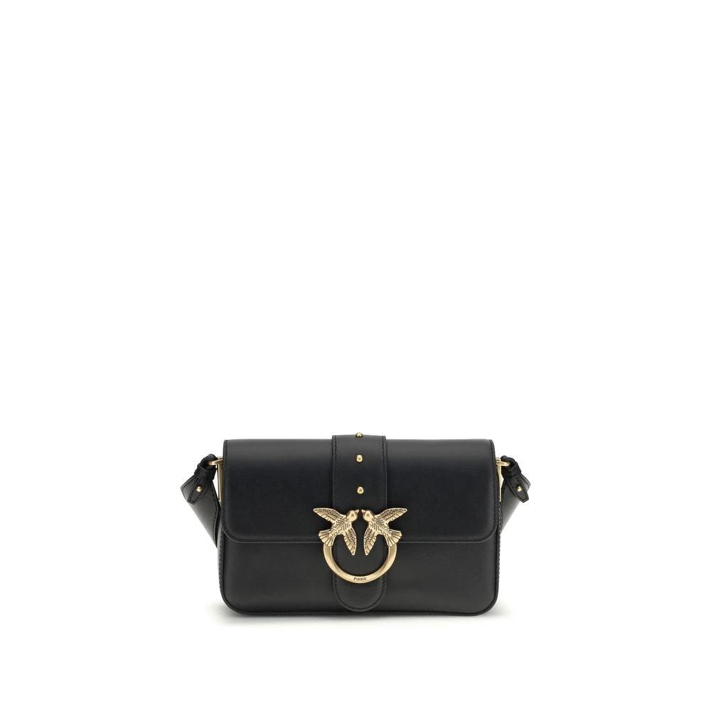 PINKO Schwarze Kalbsleder Bos Taurus Schultertasche by PINKO