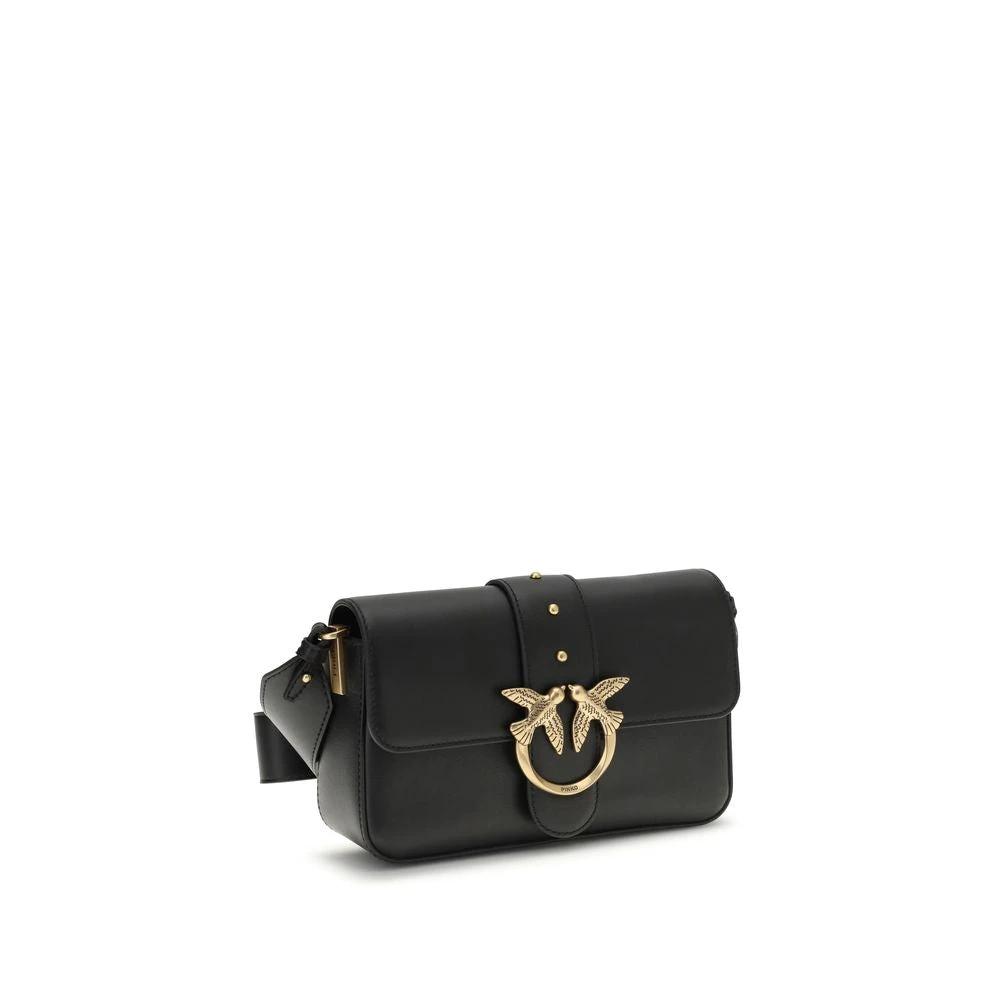 PINKO Schwarze Kalbsleder Bos Taurus Schultertasche by PINKO