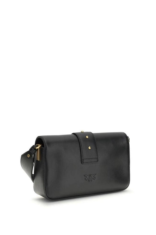 PINKO Schwarze Kalbsleder Bos Taurus Schultertasche by PINKO