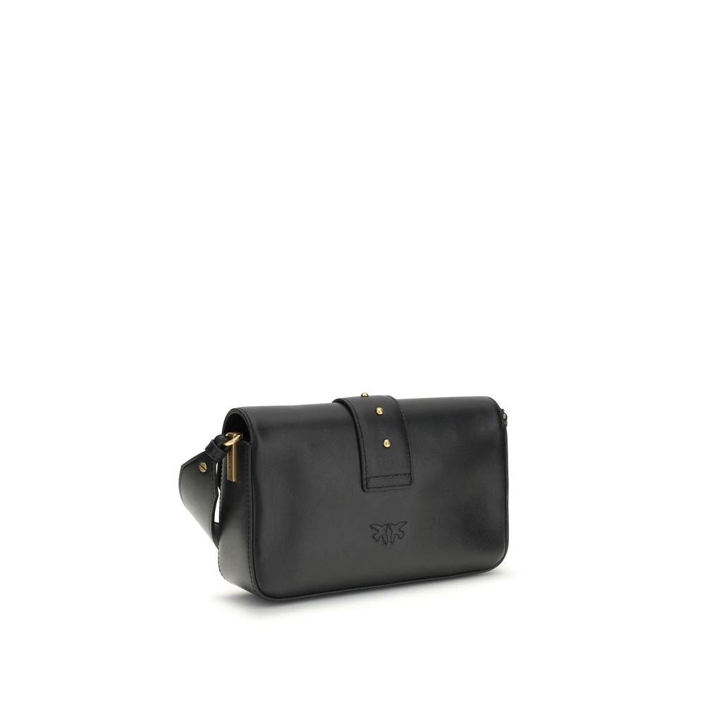 PINKO Schwarze Kalbsleder Bos Taurus Schultertasche by PINKO