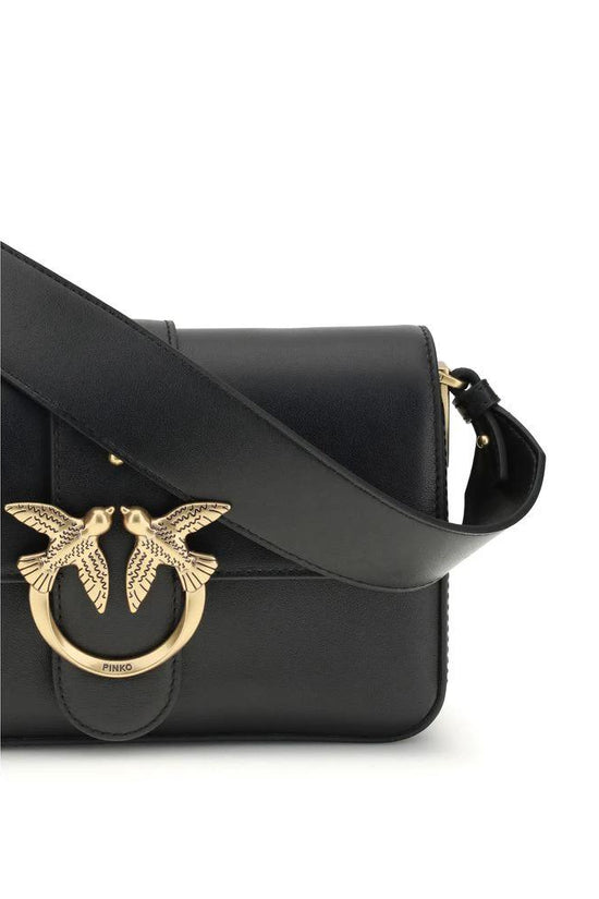 PINKO Schwarze Kalbsleder Bos Taurus Schultertasche by PINKO