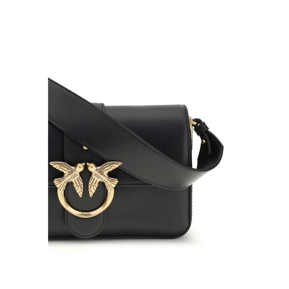 PINKO Schwarze Kalbsleder Bos Taurus Schultertasche by PINKO