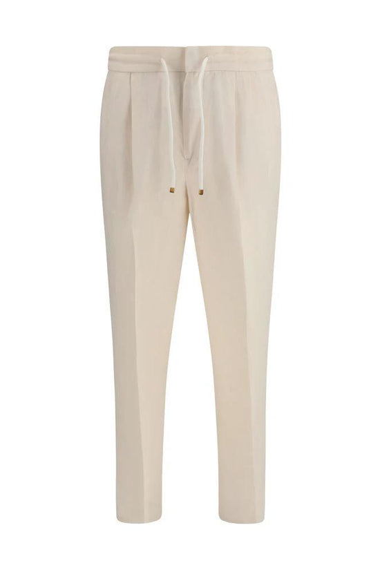 Brunello Cucinelli Cucinelli Beige Leinen Casual Hose by Brunello Cucinelli Cucinelli
