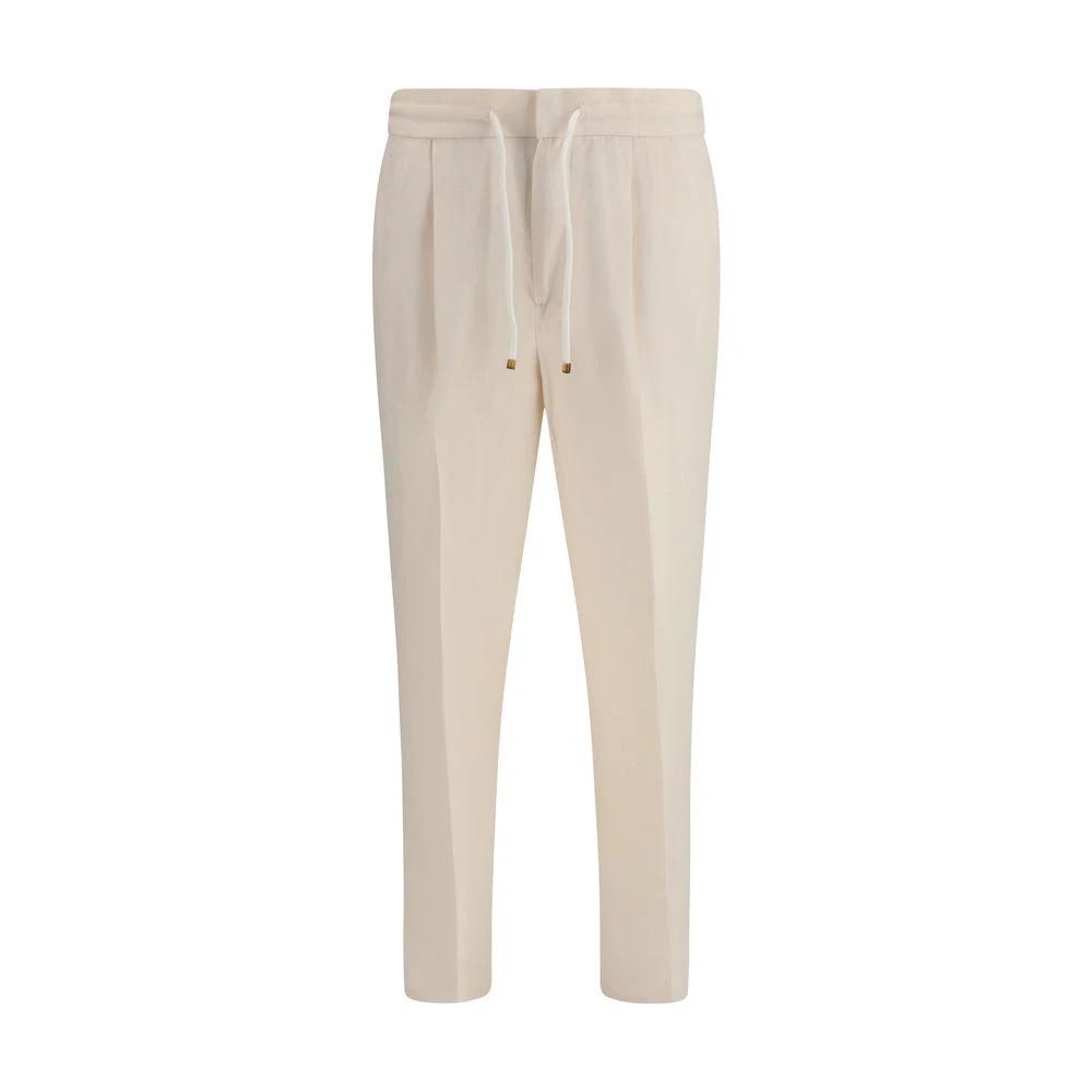 Brunello Cucinelli Cucinelli Beige Leinen Casual Hose by Brunello Cucinelli Cucinelli
