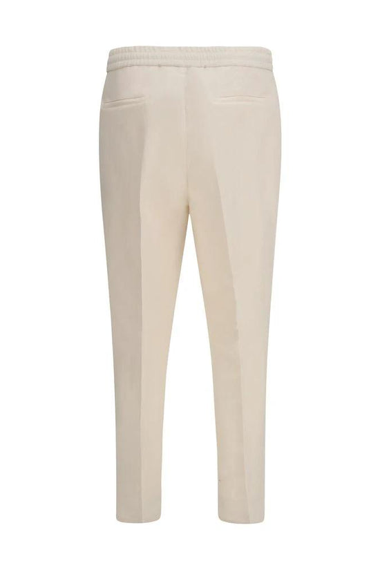 Brunello Cucinelli Beige Leinen Casual Hose by Brunello Cucinelli