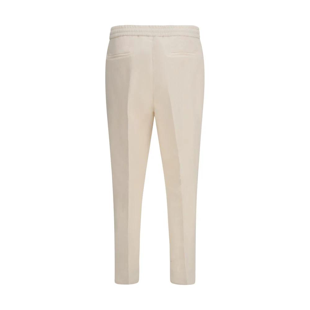 Brunello Cucinelli Beige Leinen Casual Hose by Brunello Cucinelli