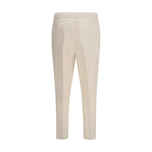 Brunello Cucinelli Beige Leinen Casual Hose by Brunello Cucinelli