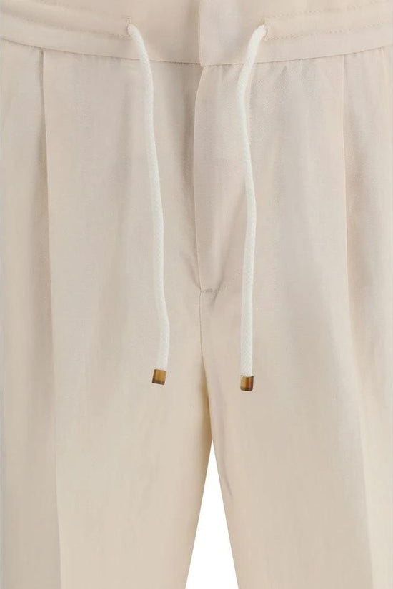 Brunello Cucinelli Beige Leinen Casual Hose by Brunello Cucinelli