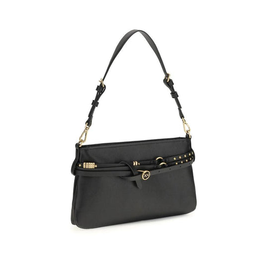 PINKO Schwarze Bos Taurus Kalbsleder Schultertasche by PINKO
