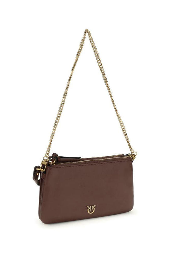 PINKO Braune Kalbsleder Bos Taurus Schultertasche by PINKO