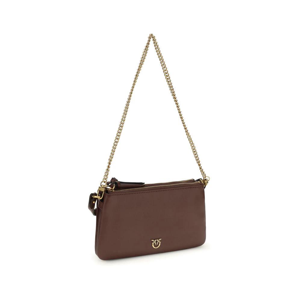 PINKO Braune Kalbsleder Bos Taurus Schultertasche by PINKO