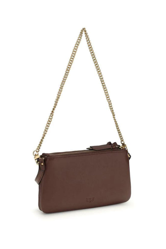 PINKO Braune Kalbsleder Bos Taurus Schultertasche by PINKO