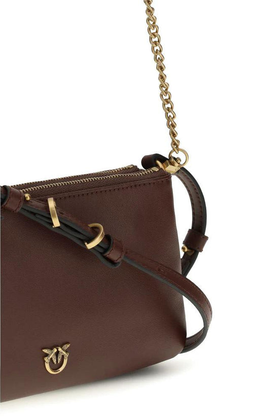 PINKO Braune Kalbsleder Bos Taurus Schultertasche by PINKO