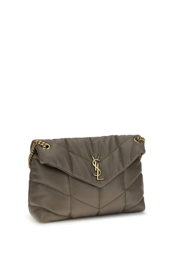 Saint Laurent Graue Lammleder-Schultertasche by Saint Laurent