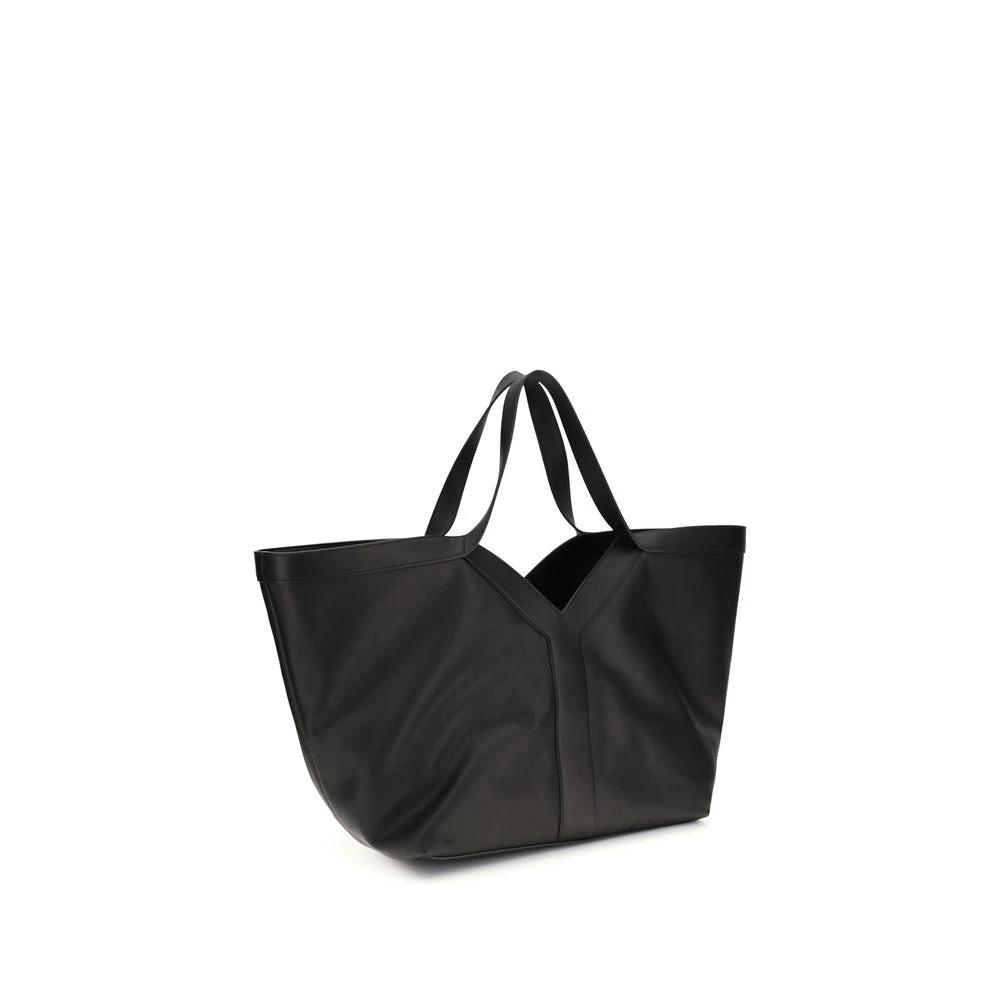 Saint Laurent Schwarze Bos Taurus Kalbsleder Schultertasche by Saint Laurent