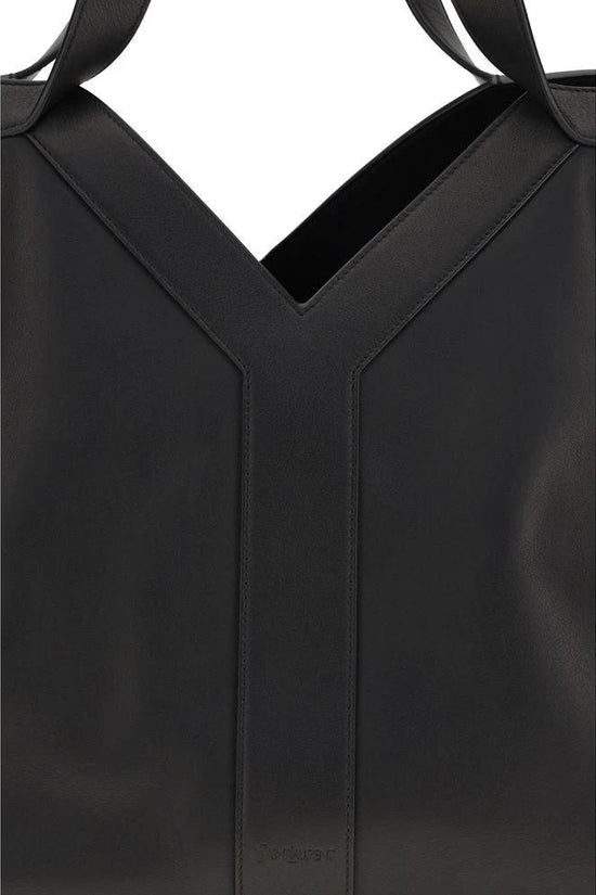 Saint Laurent Schwarze Bos Taurus Kalbsleder Schultertasche by Saint Laurent