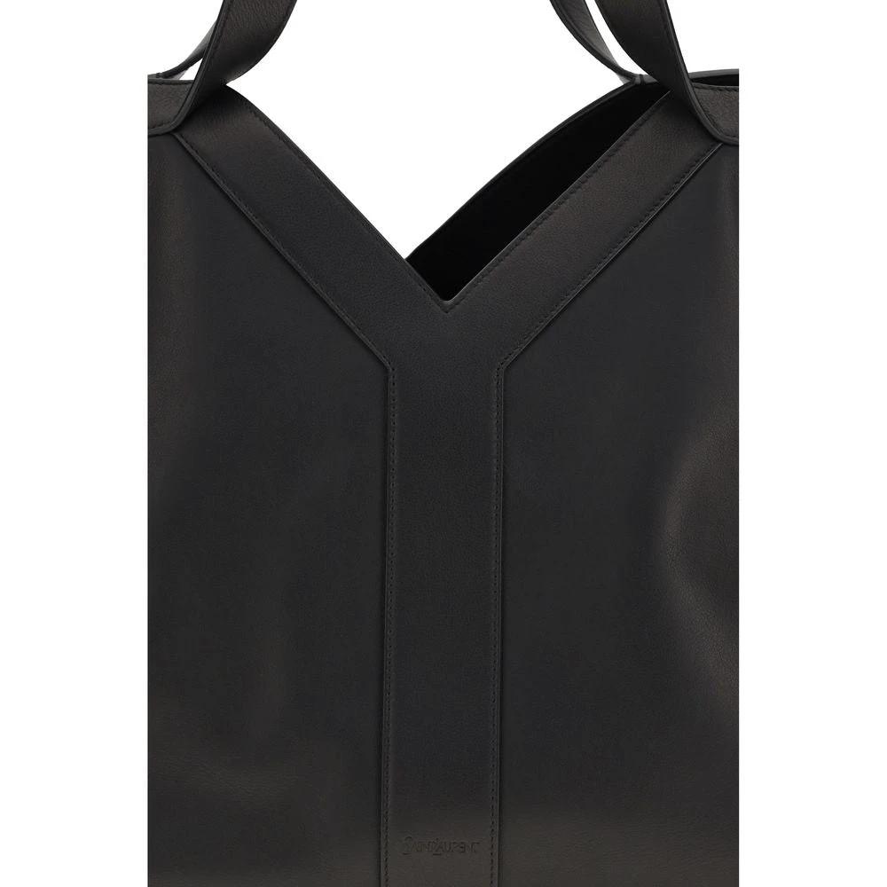 Saint Laurent Schwarze Bos Taurus Kalbsleder Schultertasche by Saint Laurent
