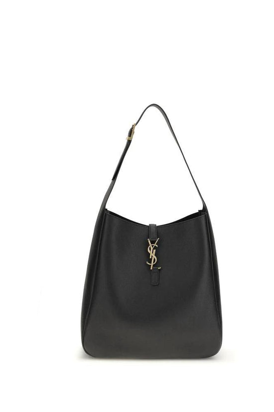 Saint Laurent Schwarze Bos Taurus Kalbsleder Schultertasche by Saint Laurent