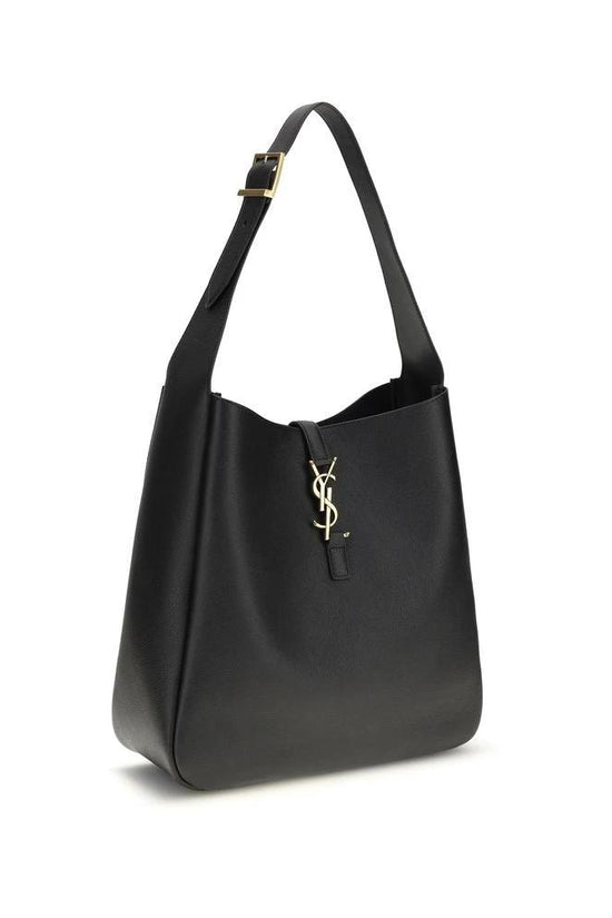 Saint Laurent Schwarze Bos Taurus Kalbsleder Schultertasche by Saint Laurent