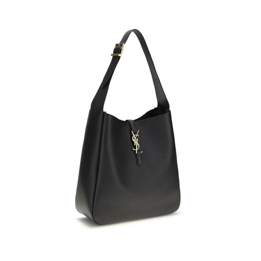 Saint Laurent Schwarze Bos Taurus Kalbsleder Schultertasche by Saint Laurent