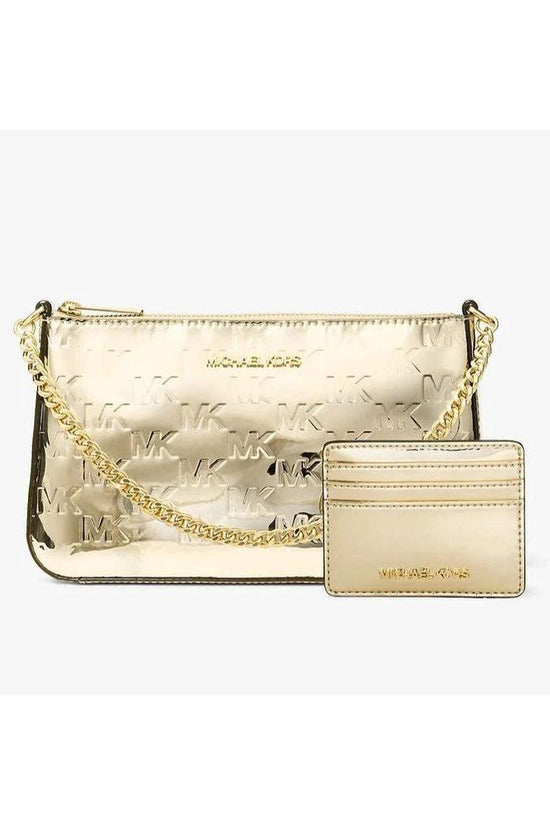 Michael Kors Gold Canvas Clutch Bag by Michael Kors