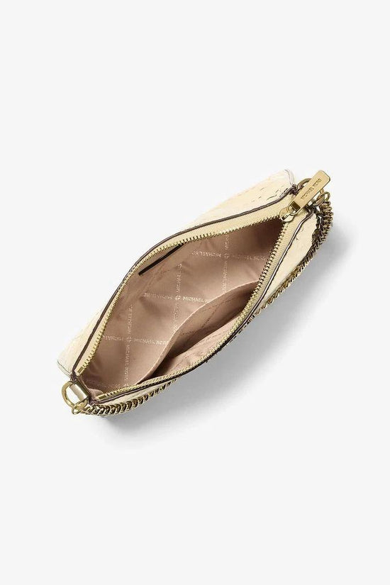 Michael Kors Gold Canvas Clutch Bag by Michael Kors