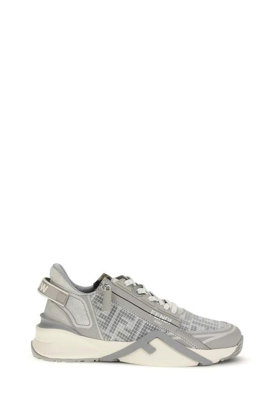 Fendi Graue Bos Taurus Kalbsleder Athletic Sneaker by Fendi