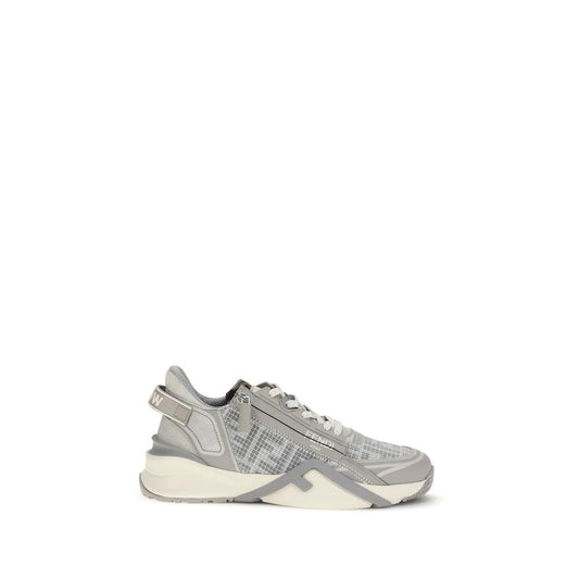 Fendi Graue Bos Taurus Kalbsleder Athletic Sneaker by Fendi