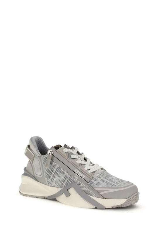Fendi Graue Bos Taurus Kalbsleder Athletic Sneaker by Fendi